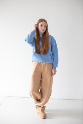 Теплі жіночі штани Baggy із триниткового футера з начосом